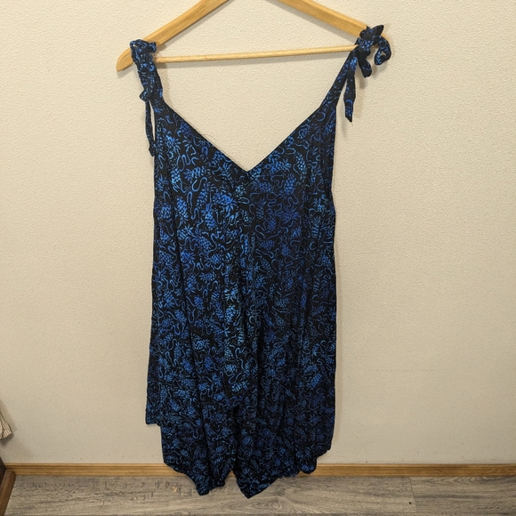 Aloha Royal Hawaiian Tie-Shoulder Jumpsuit - Blue Batik Print - One Size - Picture 8 of 8